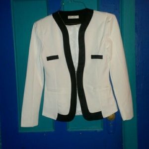 White and Black Blazer NWOT